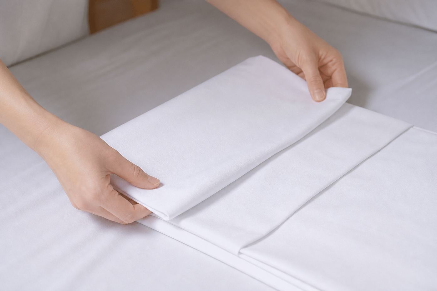 Sheets being carefully folded